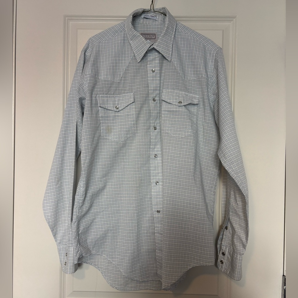 Vintage plaid Stetson Western Cowboy button up shirt
